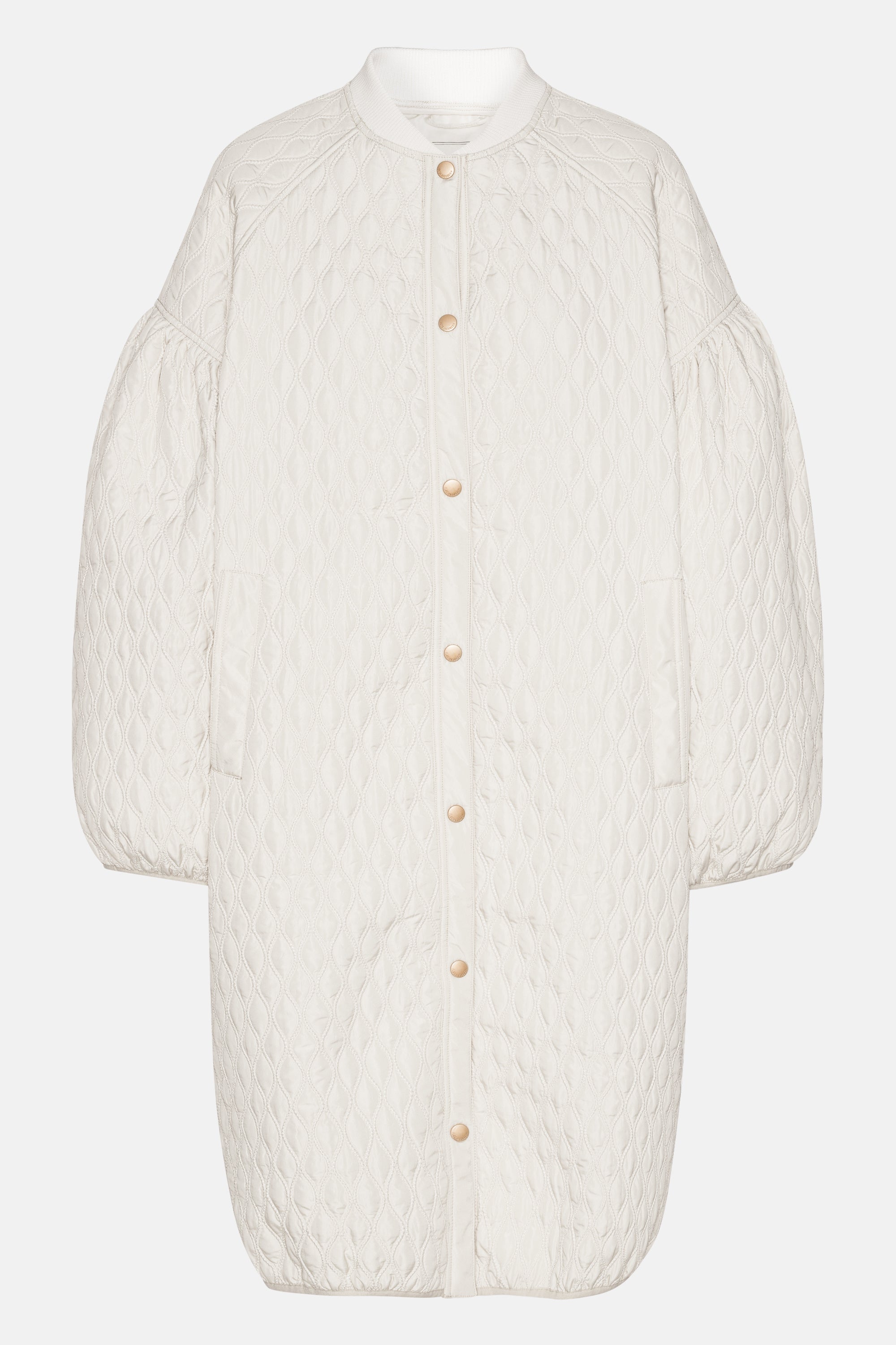 Veste matelassée longue - Crème au lait